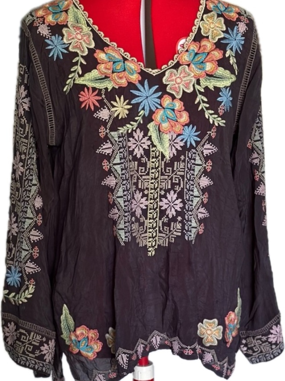 Johnny Was Rivera Multicolored Floral Embroidery